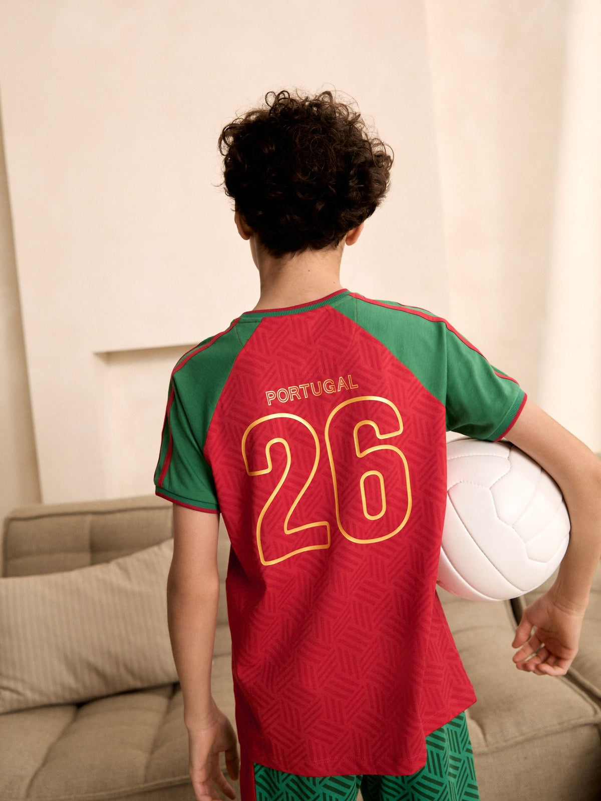 Red/Green Portugal Single Short Football Pyjamas (4-14yrs) - image 4