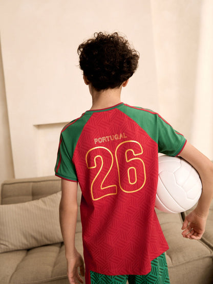 Red/Green Portugal Single Short Football Pyjamas (4-14yrs) - image 4