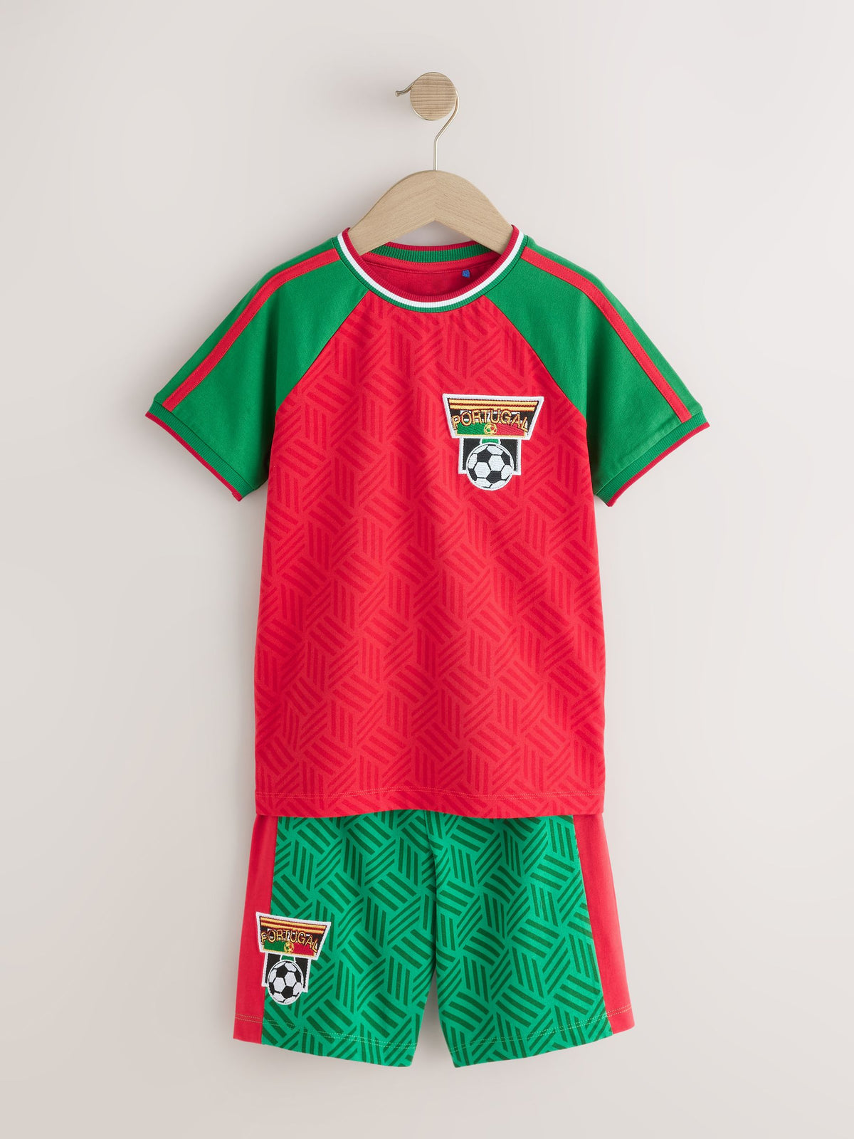 Red/Green Portugal Single Short Football Pyjamas (4-14yrs) - image 5