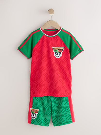 Red/Green Portugal Single Short Football Pyjamas (4-14yrs) - image 5