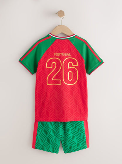 Red/Green Portugal Single Short Football Pyjamas (4-14yrs) - image 6
