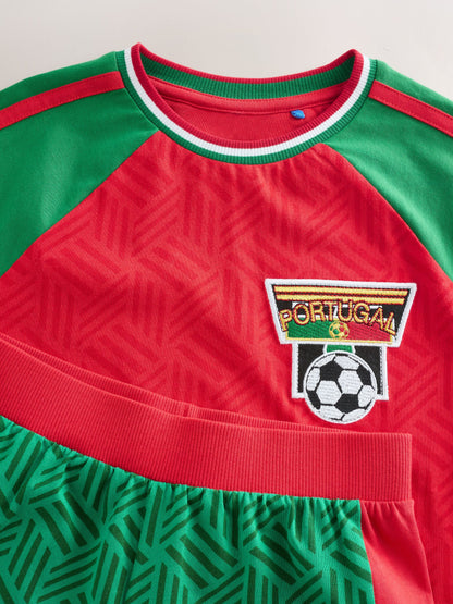 Red/Green Portugal Single Short Football Pyjamas (4-14yrs) - image 7