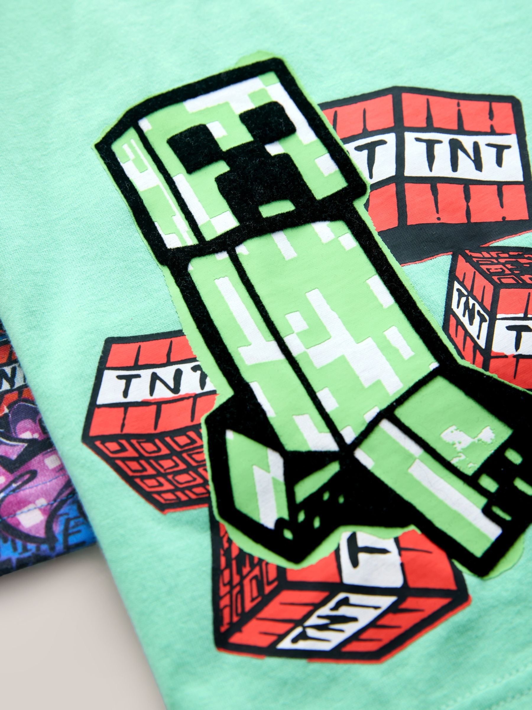 Green/Blue Minecraft Short Pyjamas 2 Pack (5-14yrs) image 4
