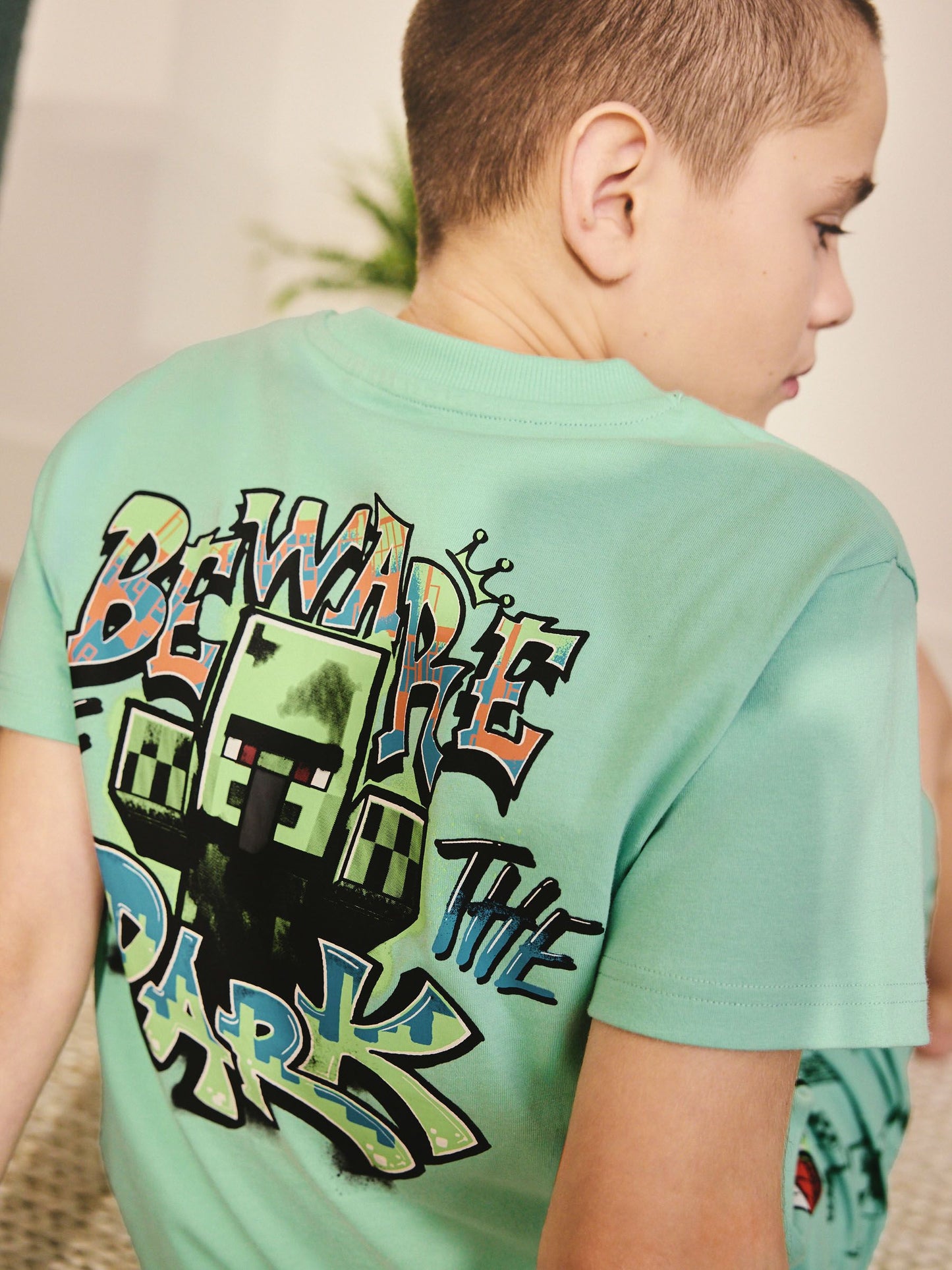 Dsiney Kidz - Green/Blue Minecraft Short Pyjamas 2 Pack (5-14yrs) image 5
