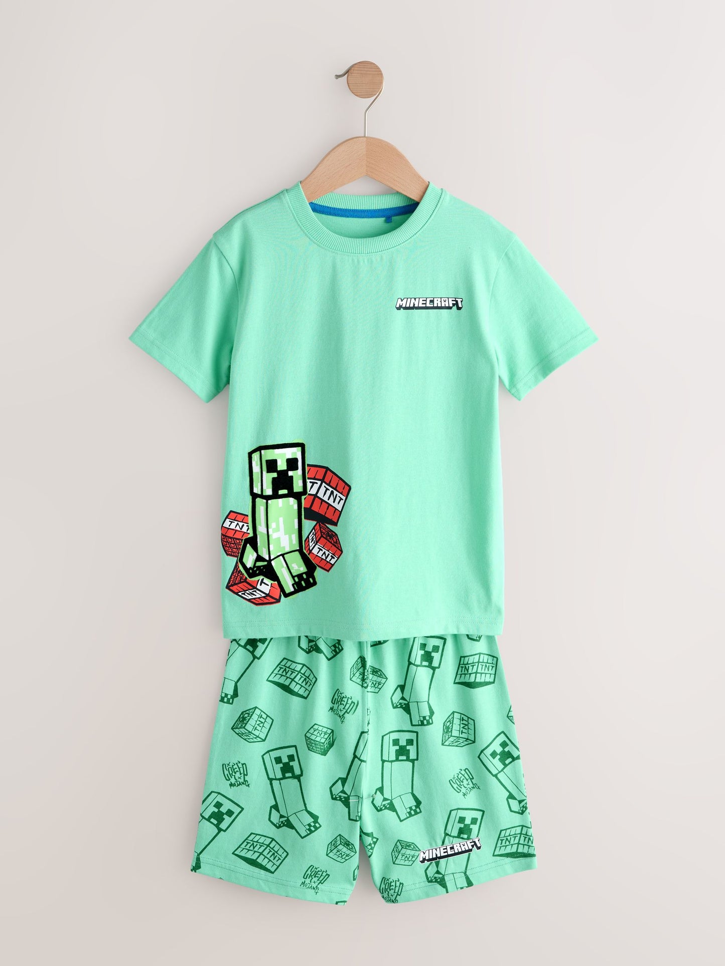 Dsiney Kidz - Green/Blue Minecraft Short Pyjamas 2 Pack (5-14yrs) image 8