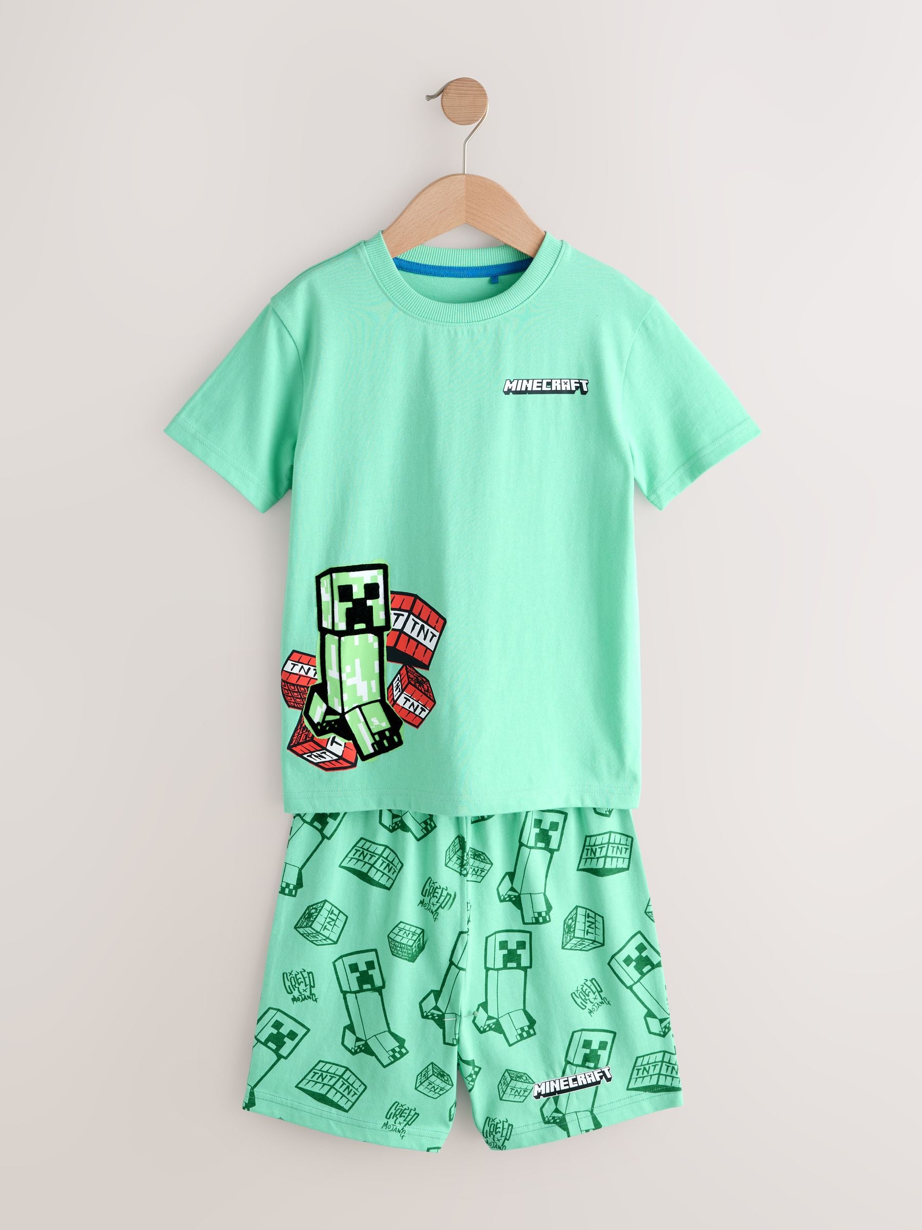 Dsiney Kidz - Green/Blue Minecraft Short Pyjamas 2 Pack (5-14yrs) image 8