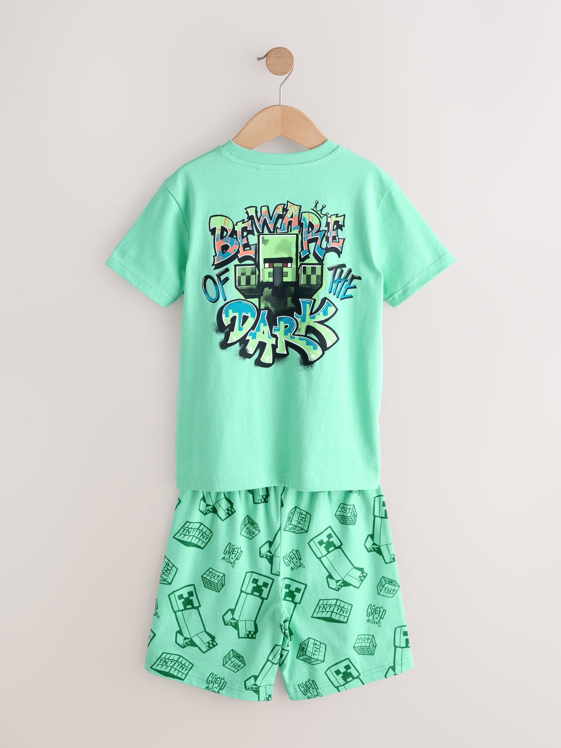 Dsiney Kidz - Green/Blue Minecraft Short Pyjamas 2 Pack (5-14yrs) image 9