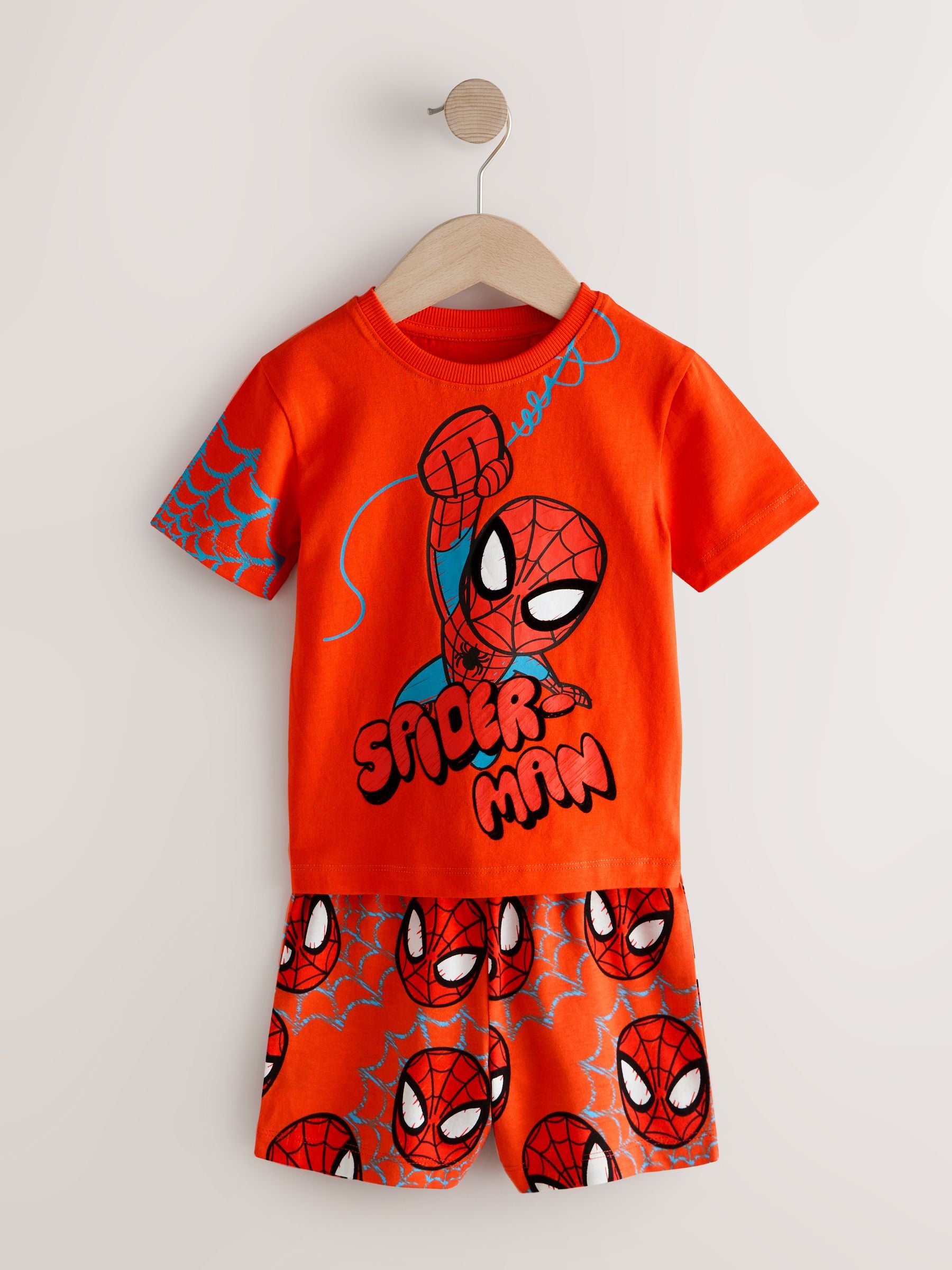 Dsiney Kidz - Red/Blue/Green Marvel Short Pyjamas 3 Pack (12mths-11yrs) image 10