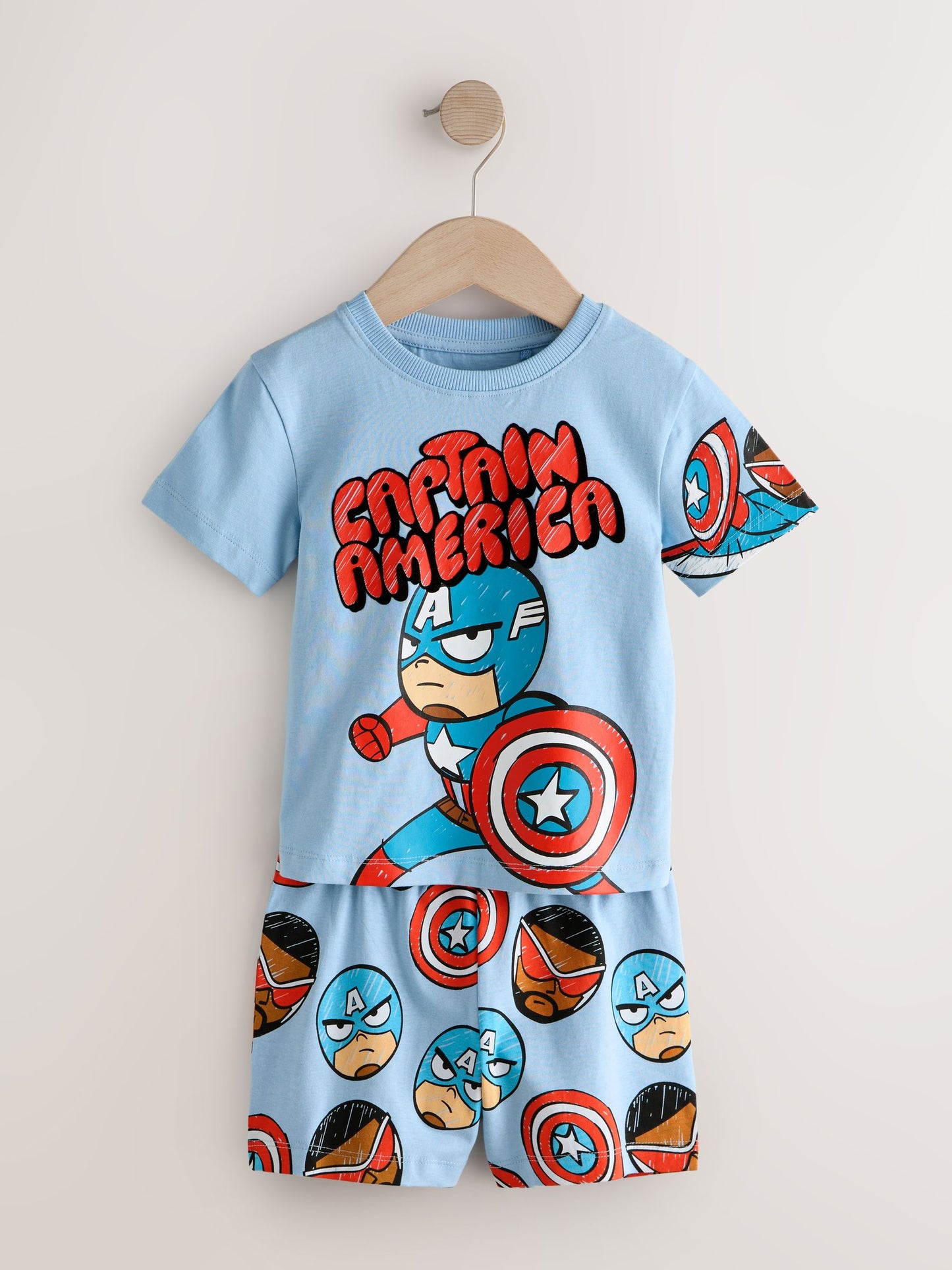 Dsiney Kidz - Red/Blue/Green Marvel Short Pyjamas 3 Pack (12mths-11yrs) image 8