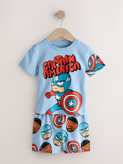 Dsiney Kidz - Red/Blue/Green Marvel Short Pyjamas 3 Pack (12mths-11yrs) image 8