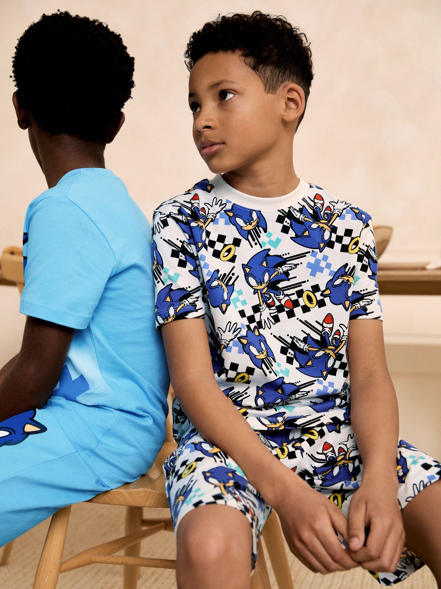 Dsiney Kidz - Blue/White Sonic Short Licence Pyjamas 2 Pack (3-14yrs) image 2