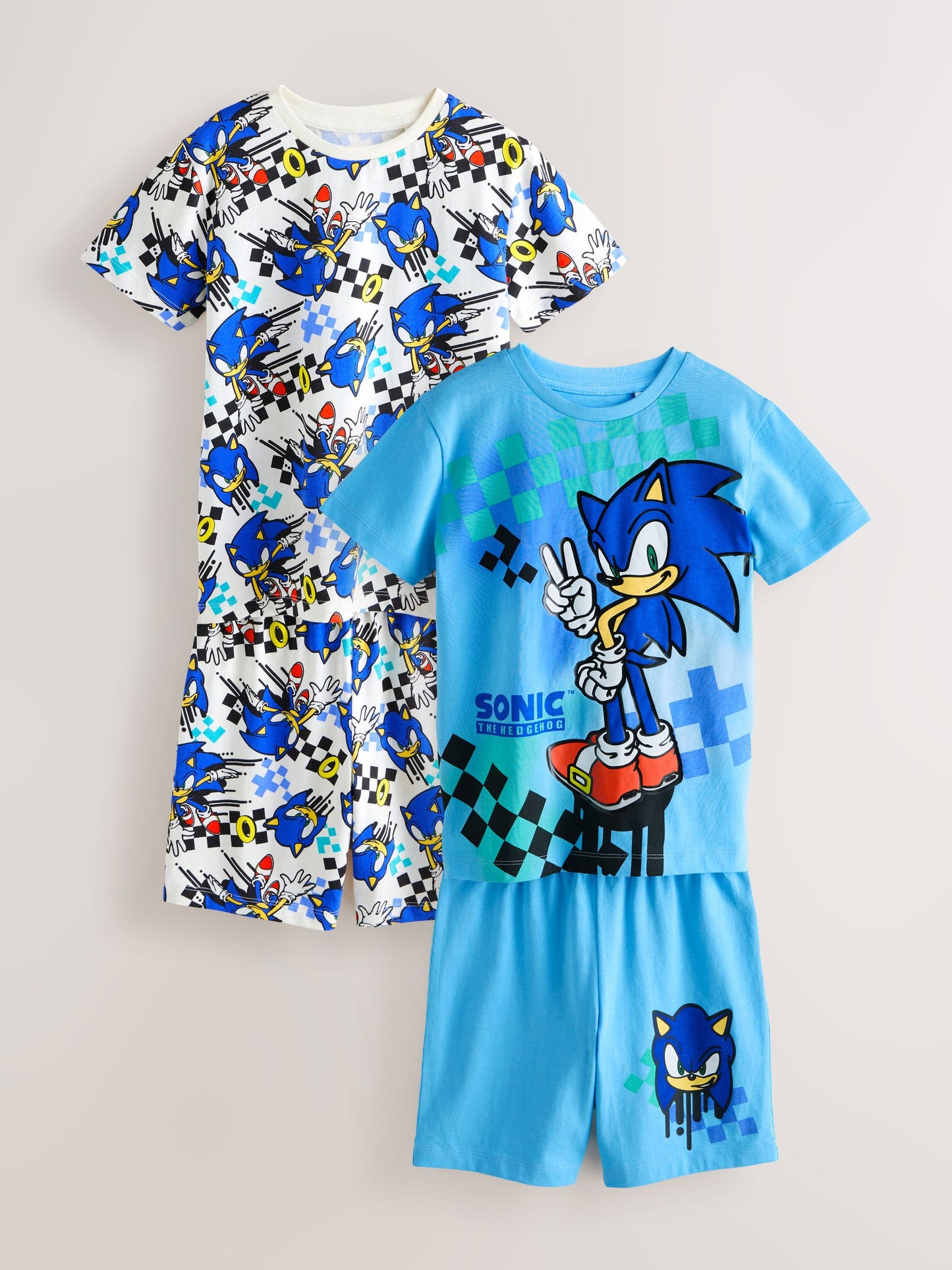 Dsiney Kidz - Blue/White Sonic Short Licence Pyjamas 2 Pack (3-14yrs) image 4