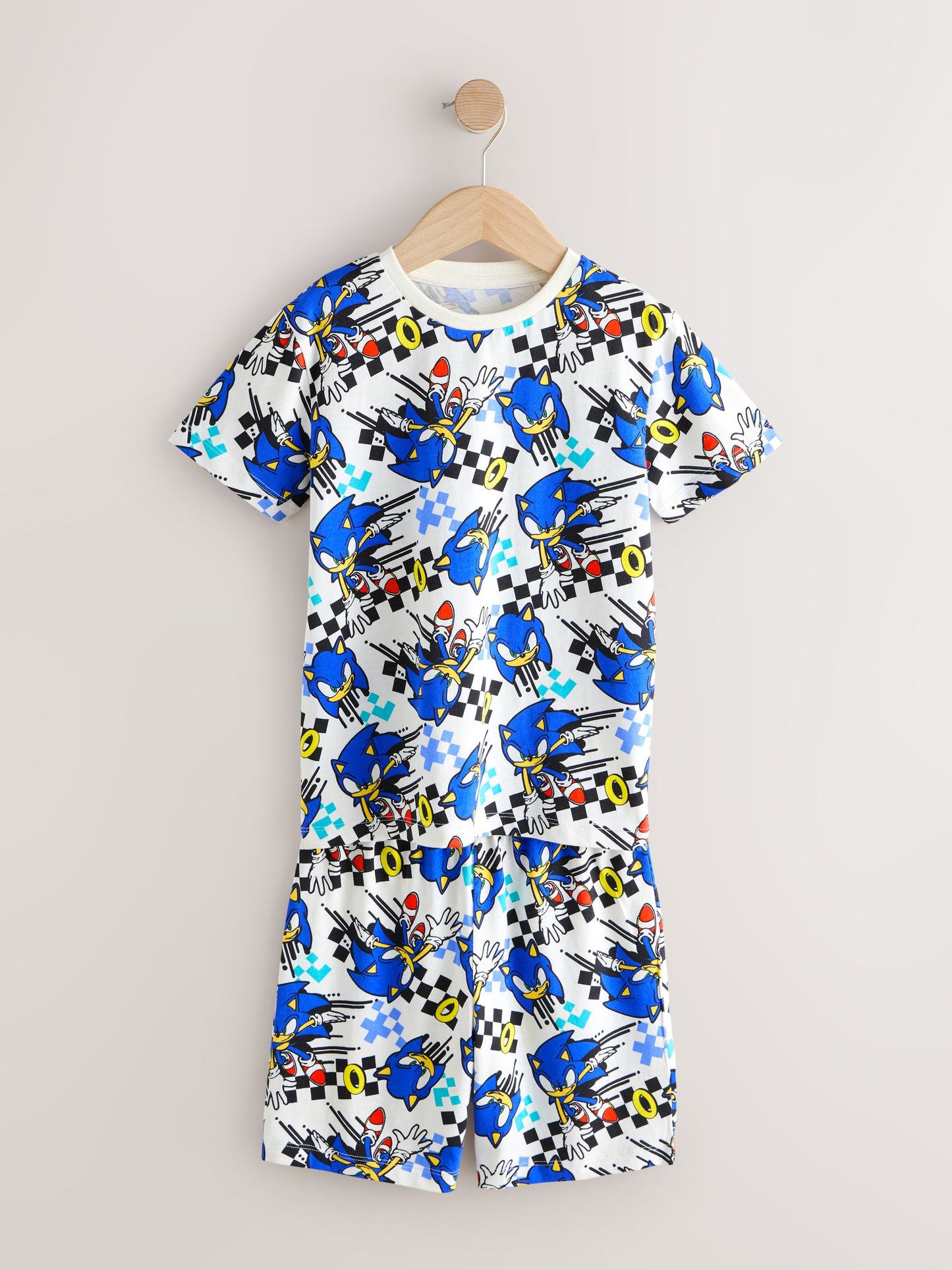 Dsiney Kidz - Blue/White Sonic Short Licence Pyjamas 2 Pack (3-14yrs) image 5
