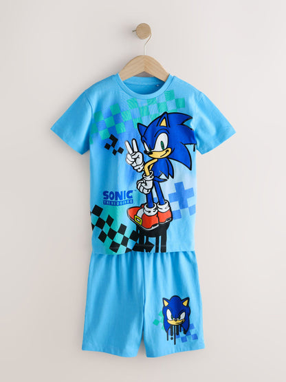 Dsiney Kidz - Blue/White Sonic Short Licence Pyjamas 2 Pack (3-14yrs) image 6