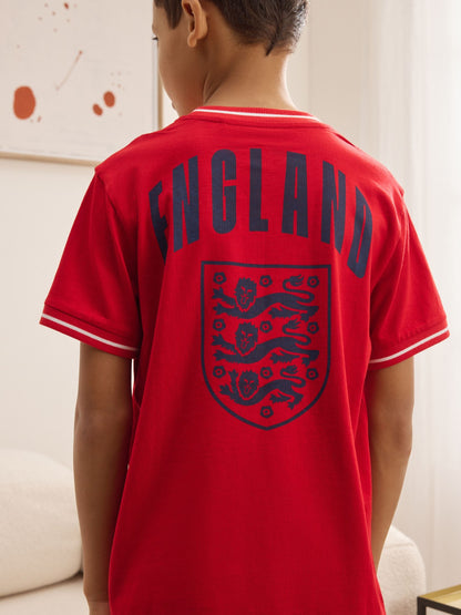 Red/White England Single Short Pyjamas (3-16yrs) image 4