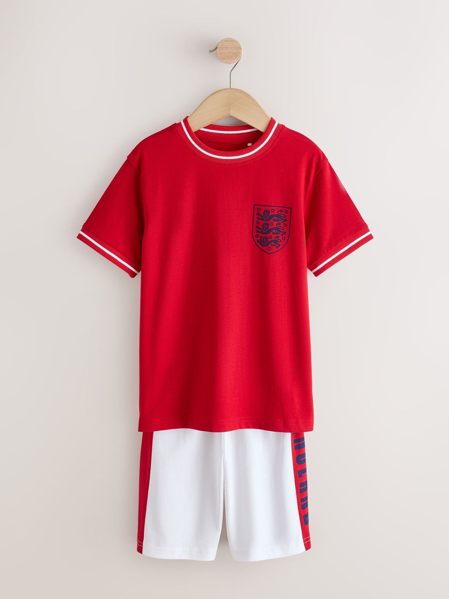 Red/White England Single Short Pyjamas (3-16yrs) image 6