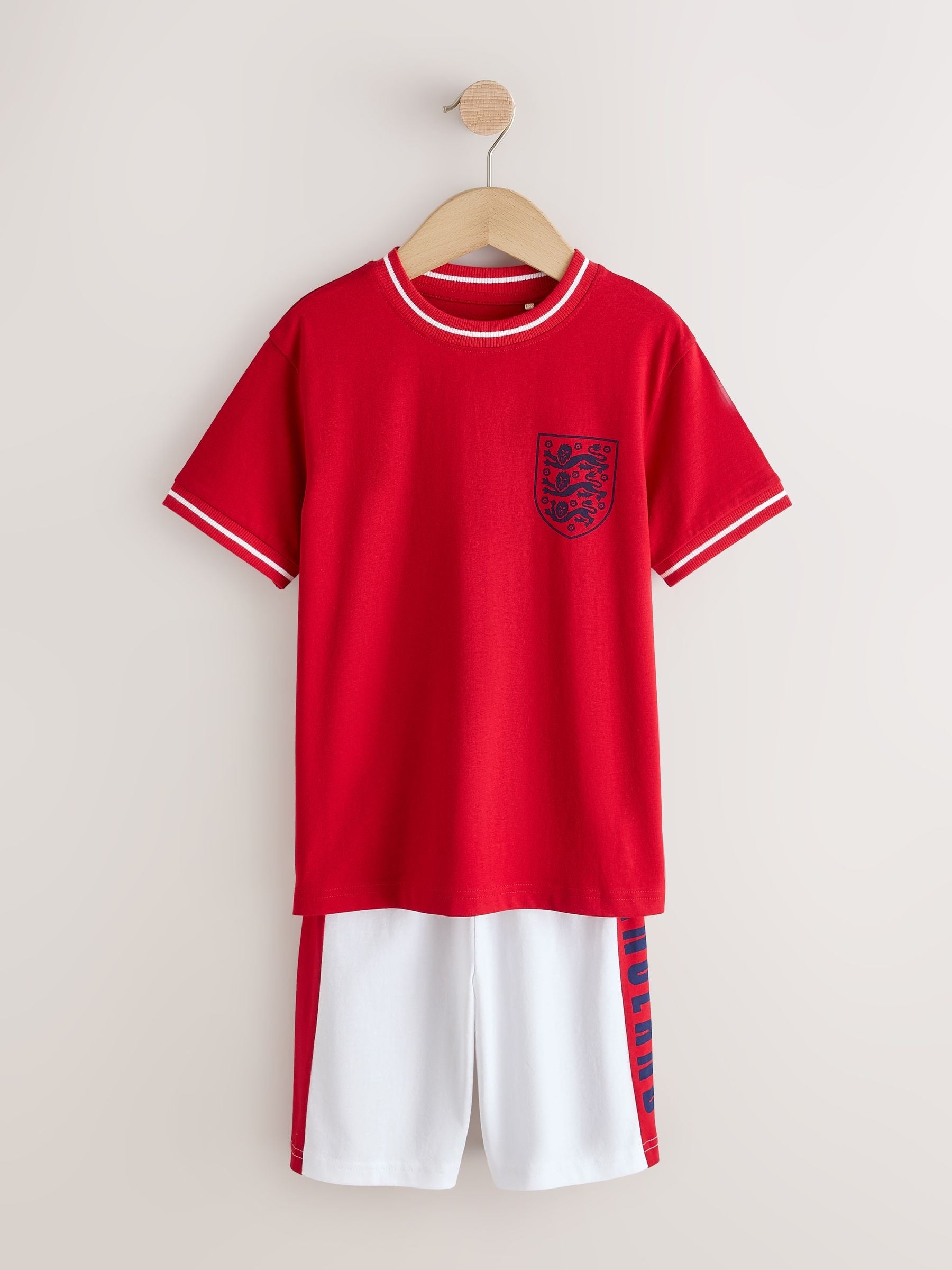 Red/White England Single Short Pyjamas (3-16yrs) image 6