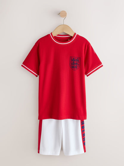 Red/White England Single Short Pyjamas (3-16yrs) image 6
