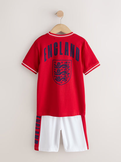 Red/White England Single Short Pyjamas (3-16yrs) image 7