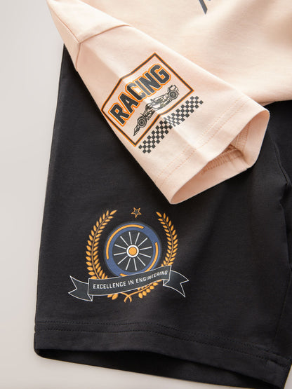 Black/Ecru Mclaren Single Short Pyjamas (3-16yrs) - image 9