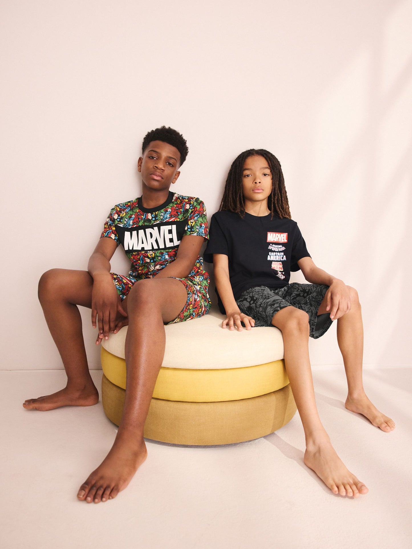 Dsiney Kidz - Black/Red Marvel Short Pyjamas 2 Pack (3-14yrs) image 2