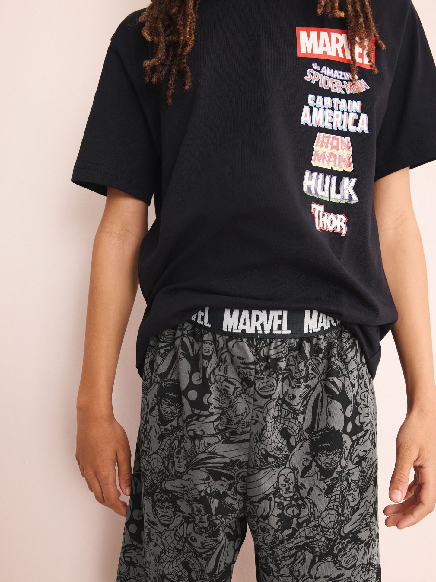 Dsiney Kidz - Black/Red Marvel Short Pyjamas 2 Pack (3-14yrs) image 4