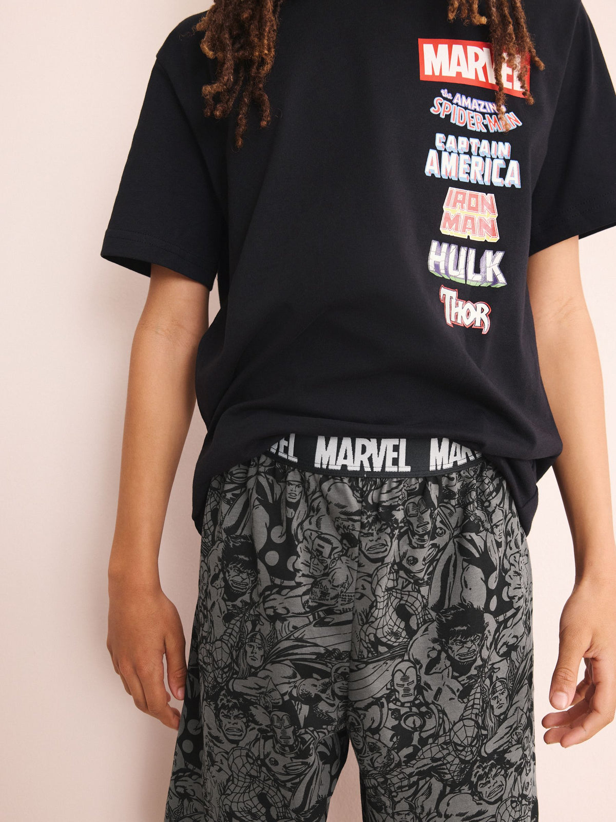 Dsiney Kidz - Black/Red Marvel Short Pyjamas 2 Pack (3-14yrs) image 4