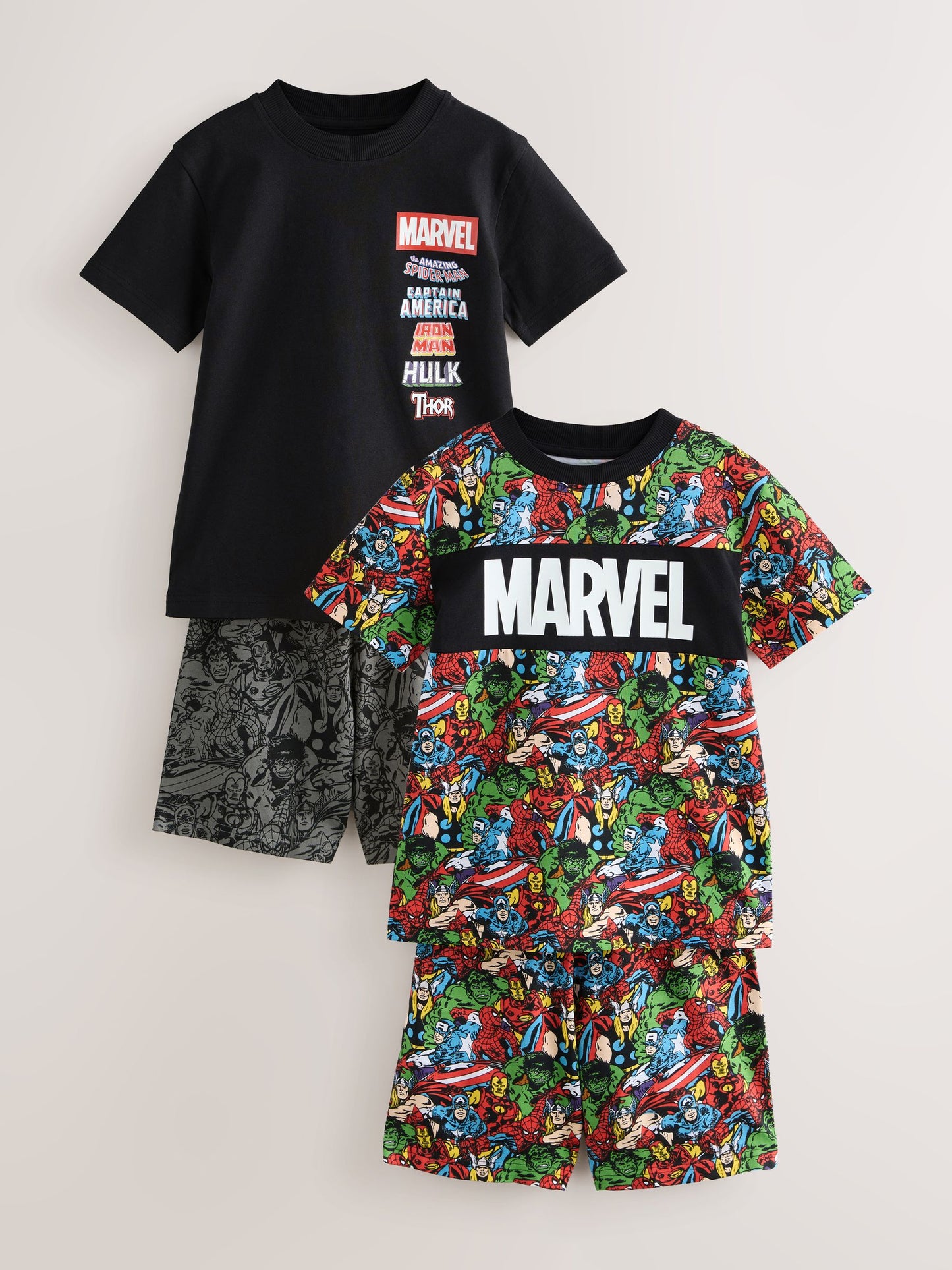 Dsiney Kidz - Black/Red Marvel Short Pyjamas 2 Pack (3-14yrs) image 5