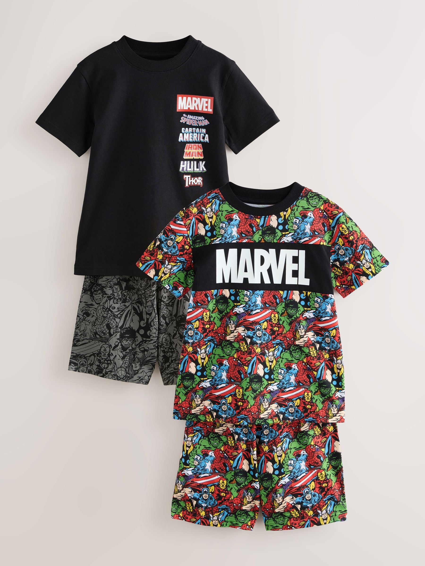 Dsiney Kidz - Black/Red Marvel Short Pyjamas 2 Pack (3-14yrs) image 5