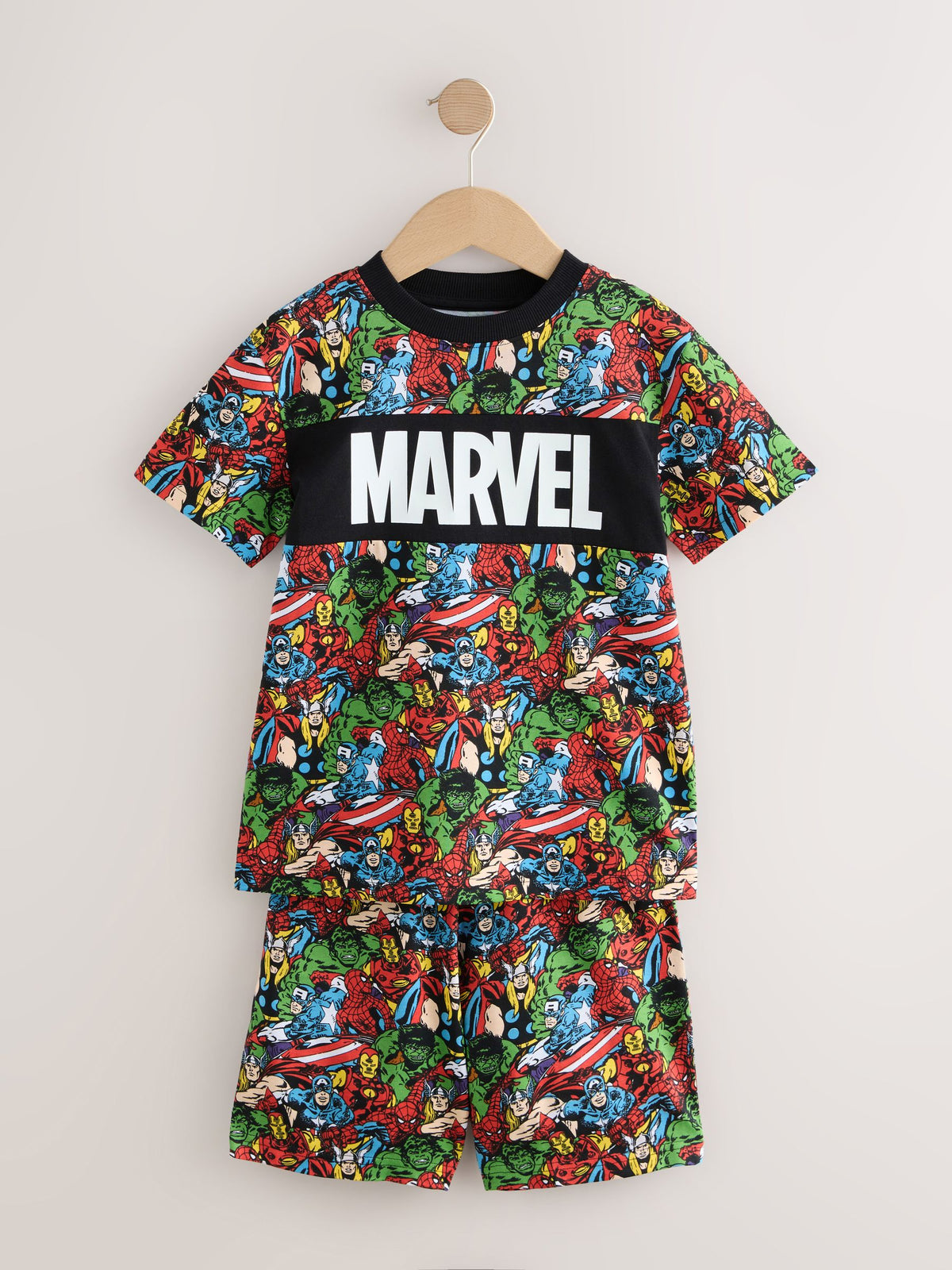 Dsiney Kidz - Black/Red Marvel Short Pyjamas 2 Pack (3-14yrs) image 6