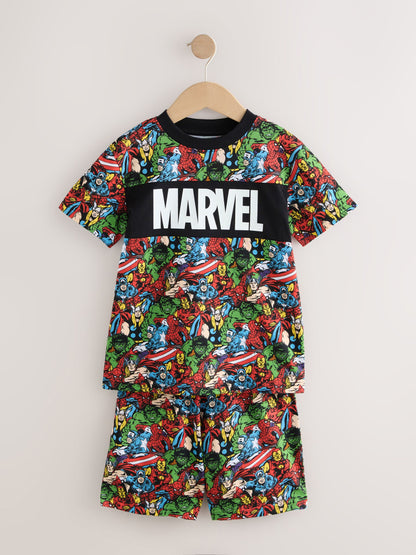 Dsiney Kidz - Black/Red Marvel Short Pyjamas 2 Pack (3-14yrs) image 6
