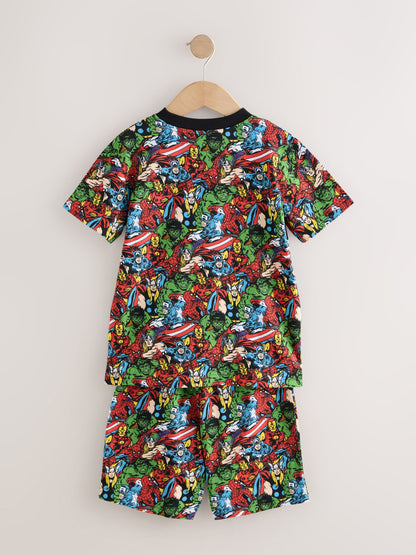 Dsiney Kidz - Black/Red Marvel Short Pyjamas 2 Pack (3-14yrs) image 7