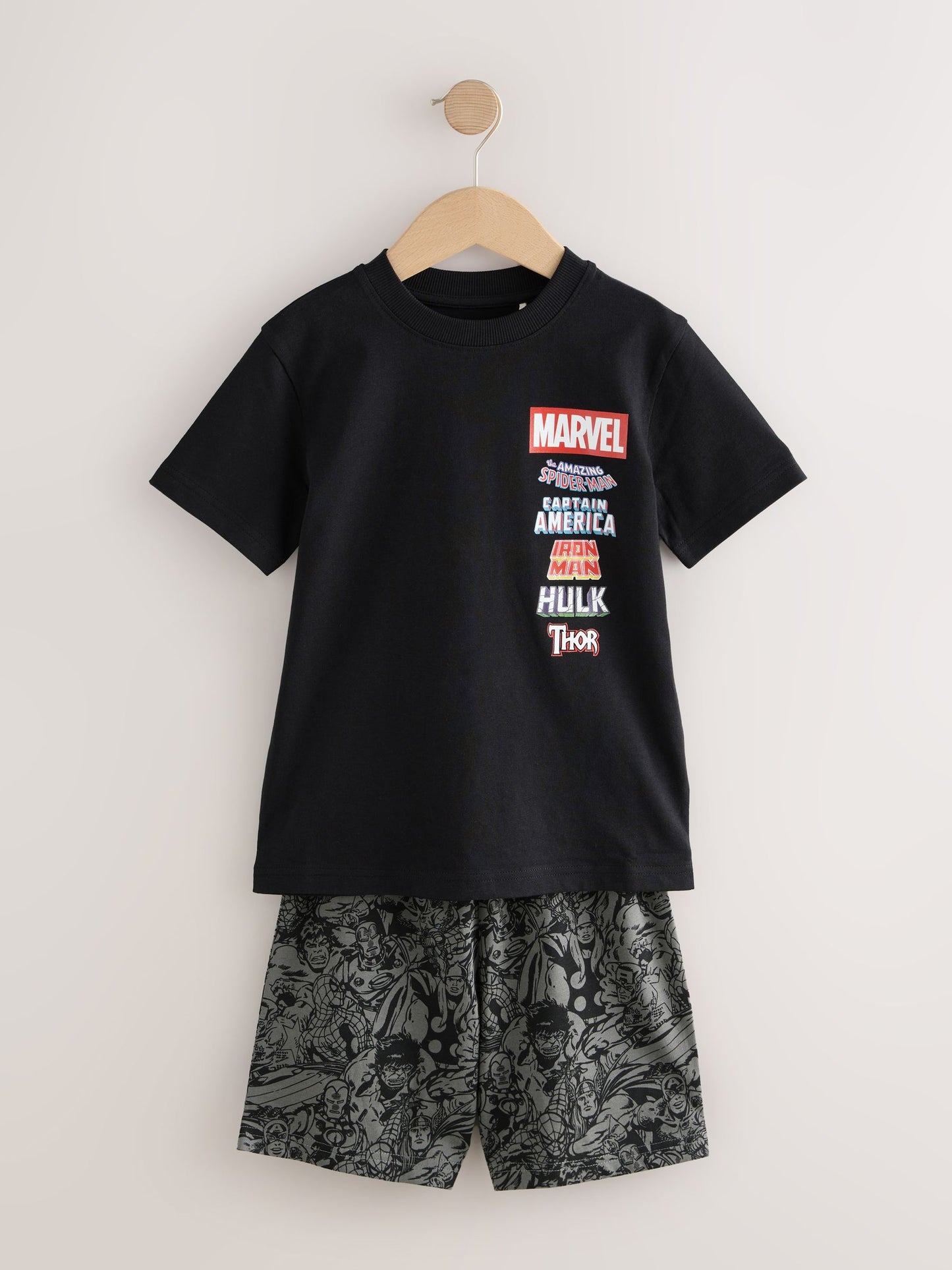 Dsiney Kidz - Black/Red Marvel Short Pyjamas 2 Pack (3-14yrs) image 8
