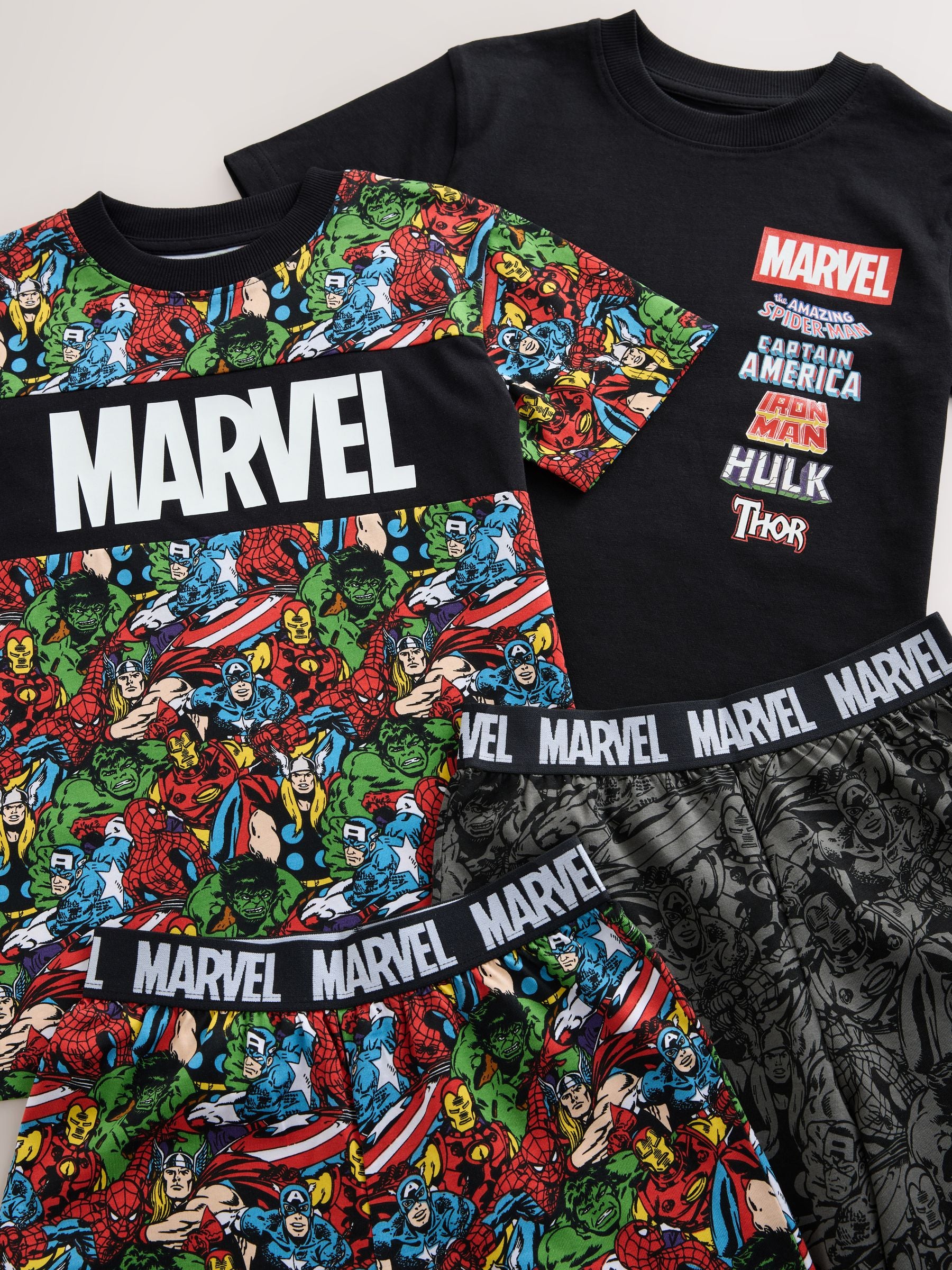 Dsiney Kidz - Black/Red Marvel Short Pyjamas 2 Pack (3-14yrs) image 9
