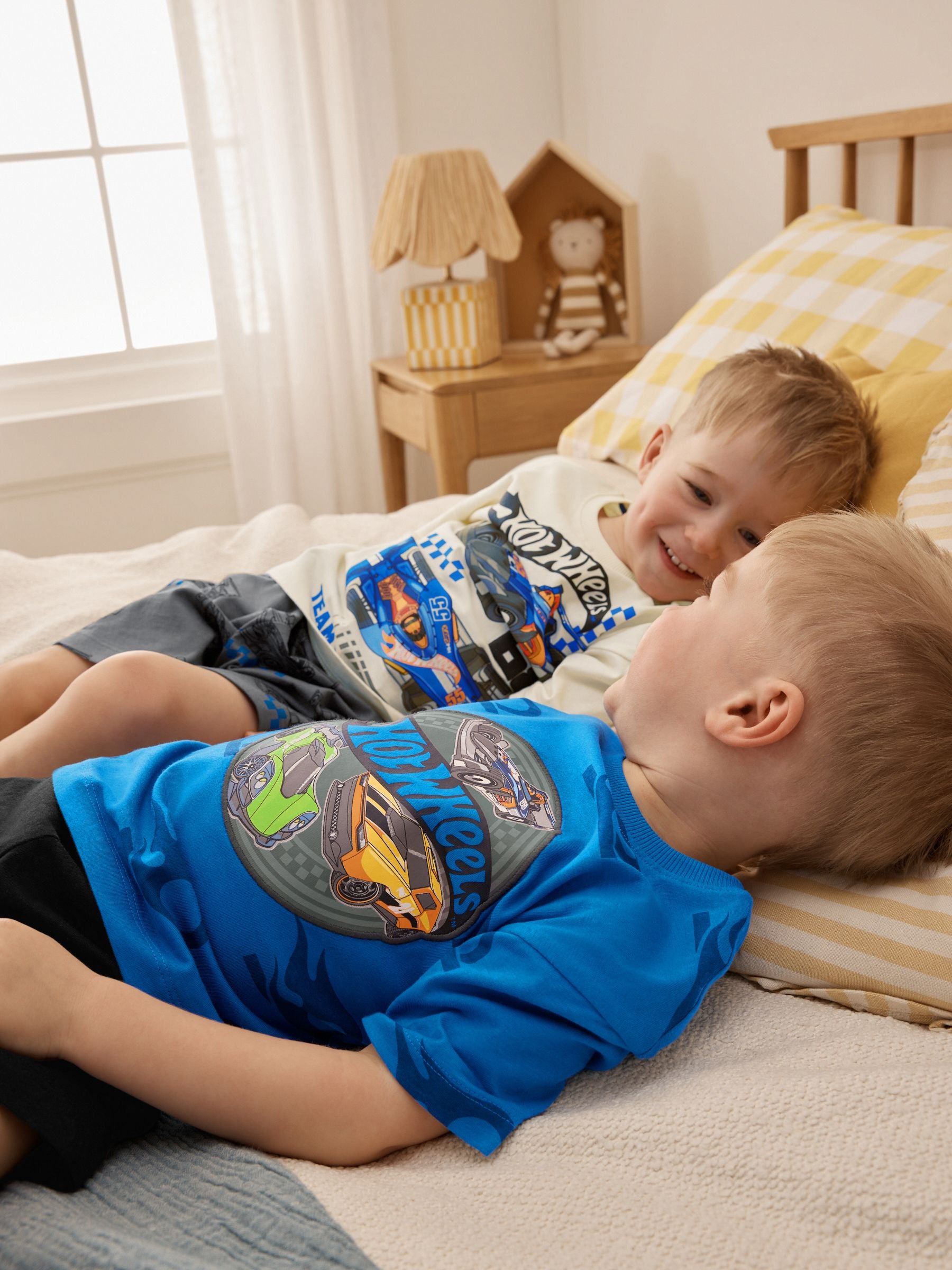 Dsiney Kidz - Blue/White Hot Wheels Short Pyjamas 2 Pack (12mths-10yrs) image 3