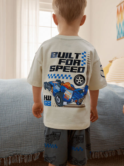 Dsiney Kidz - Blue/White Hot Wheels Short Pyjamas 2 Pack (12mths-10yrs) image 4