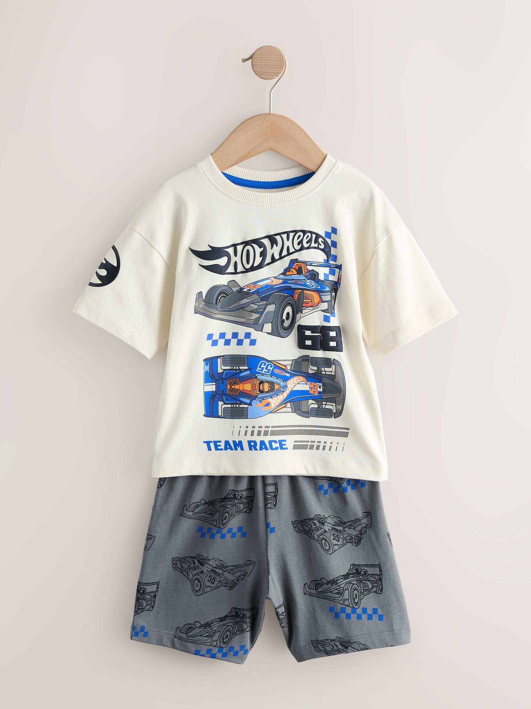 Dsiney Kidz - Blue/White Hot Wheels Short Pyjamas 2 Pack (12mths-10yrs) image 9