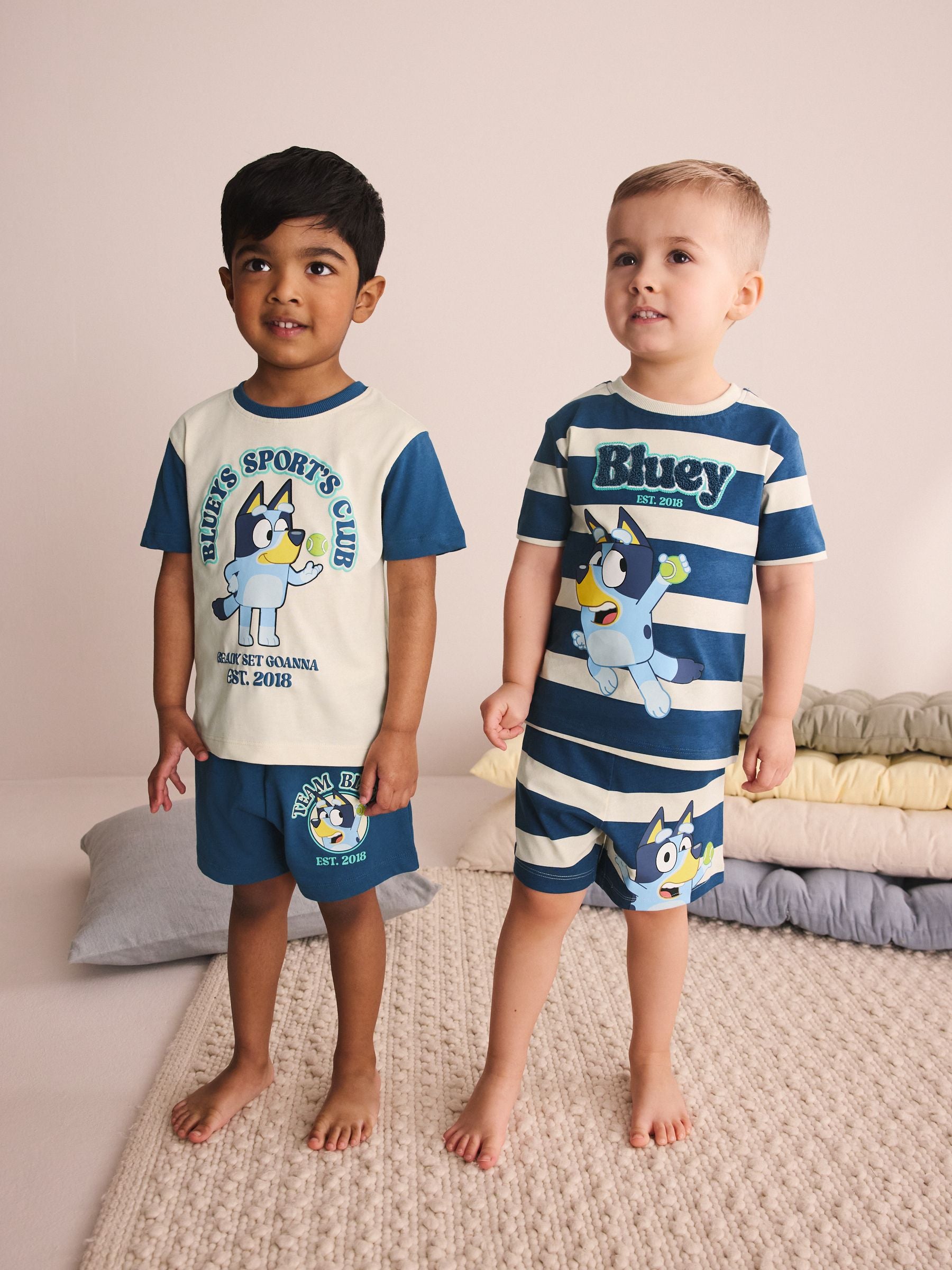 Dsiney Kidz - Blue/White Bluey Short Pyjamas 2 Pack (12mths-8yrs) image 2