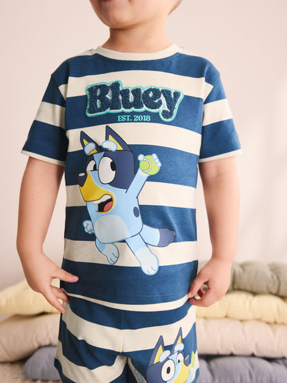 Dsiney Kidz - Blue/White Bluey Short Pyjamas 2 Pack (12mths-8yrs) image 4