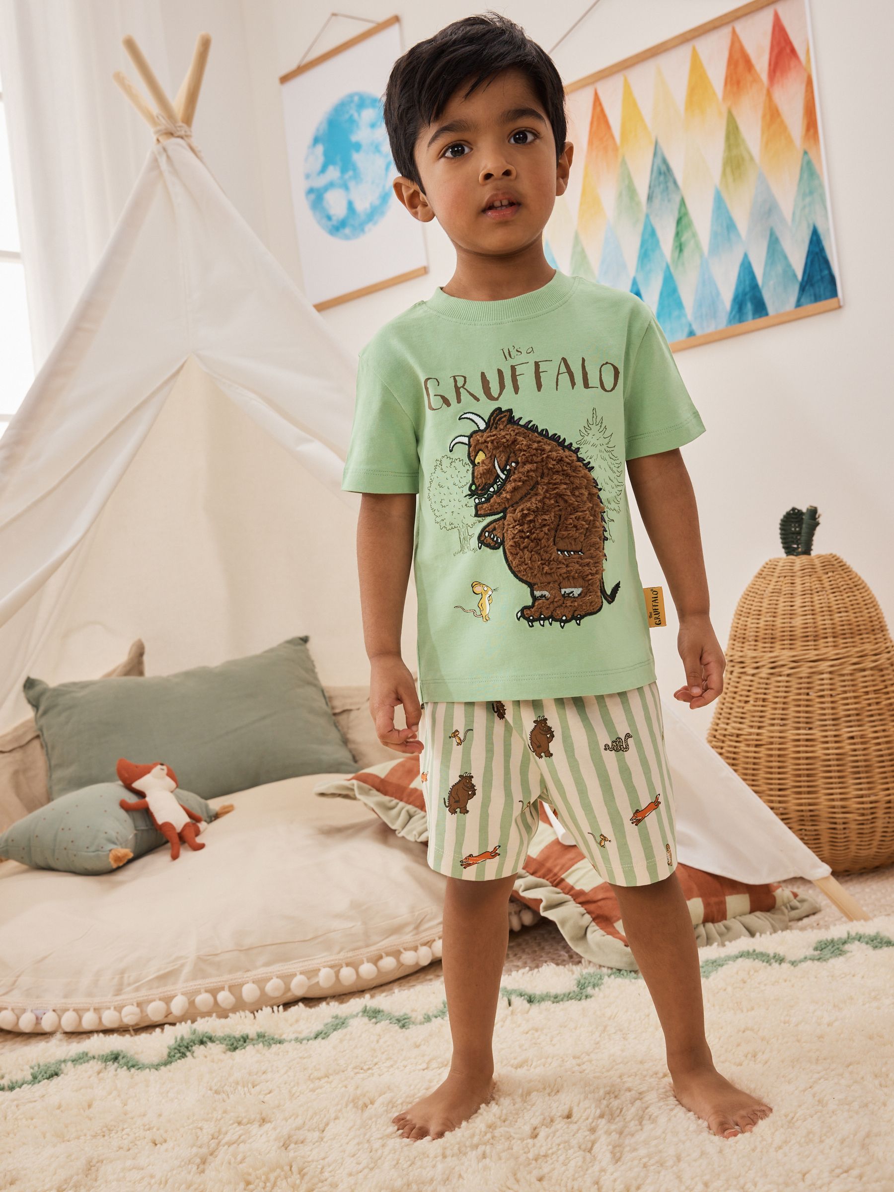 Sage Green Single Gruffalo Short Pyjamas (9mths-9yrs) image 1