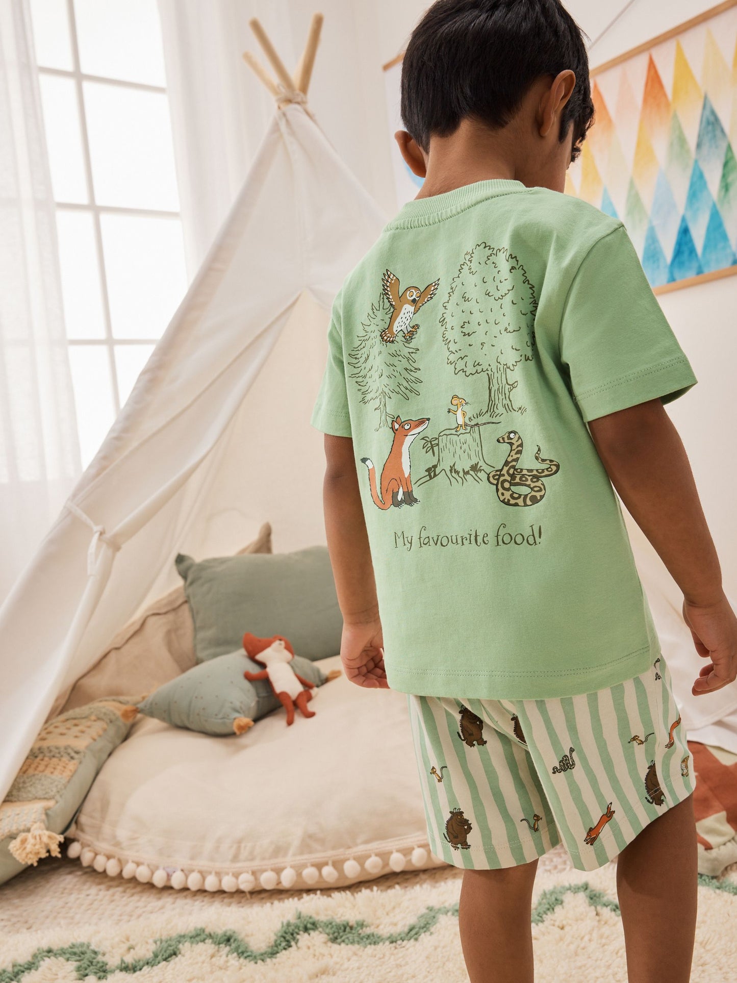 Sage Green Single Gruffalo Short Pyjamas (9mths-9yrs) image 4