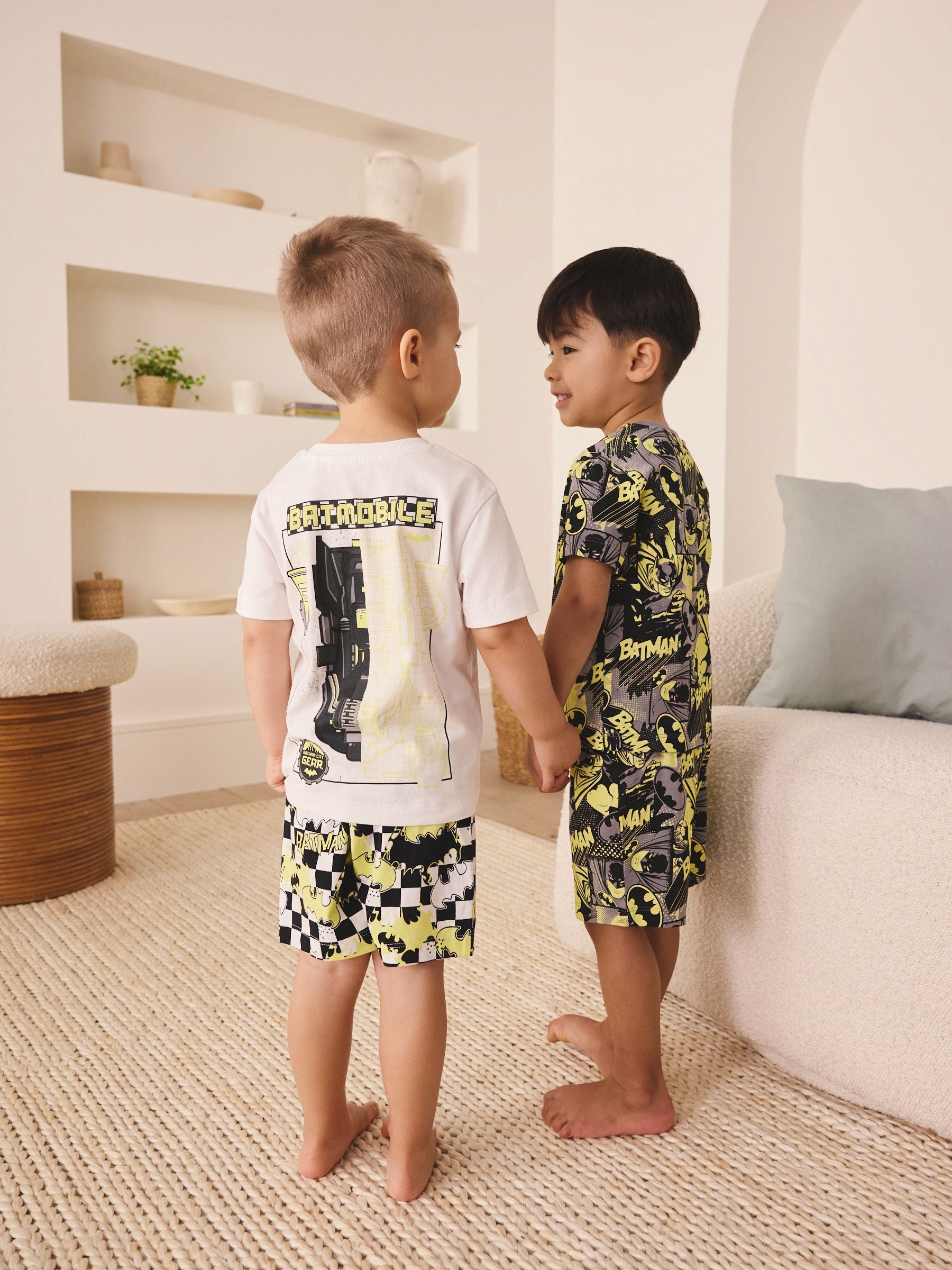 Dsiney Kidz - Black/White Batman Short Pyjamas 2 Pack (12mths-10yrs) image 3