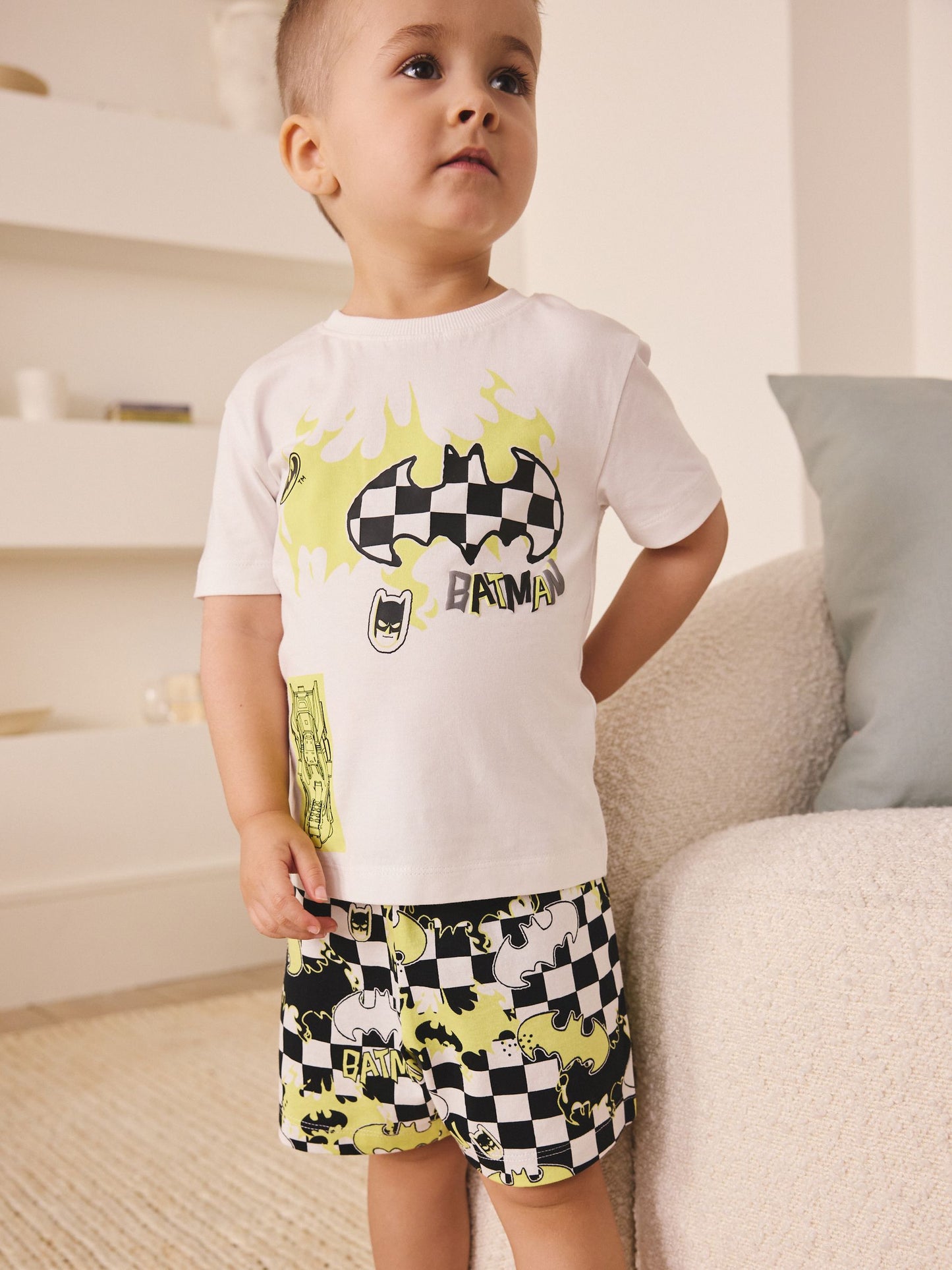 Dsiney Kidz - Black/White Batman Short Pyjamas 2 Pack (12mths-10yrs) image 4