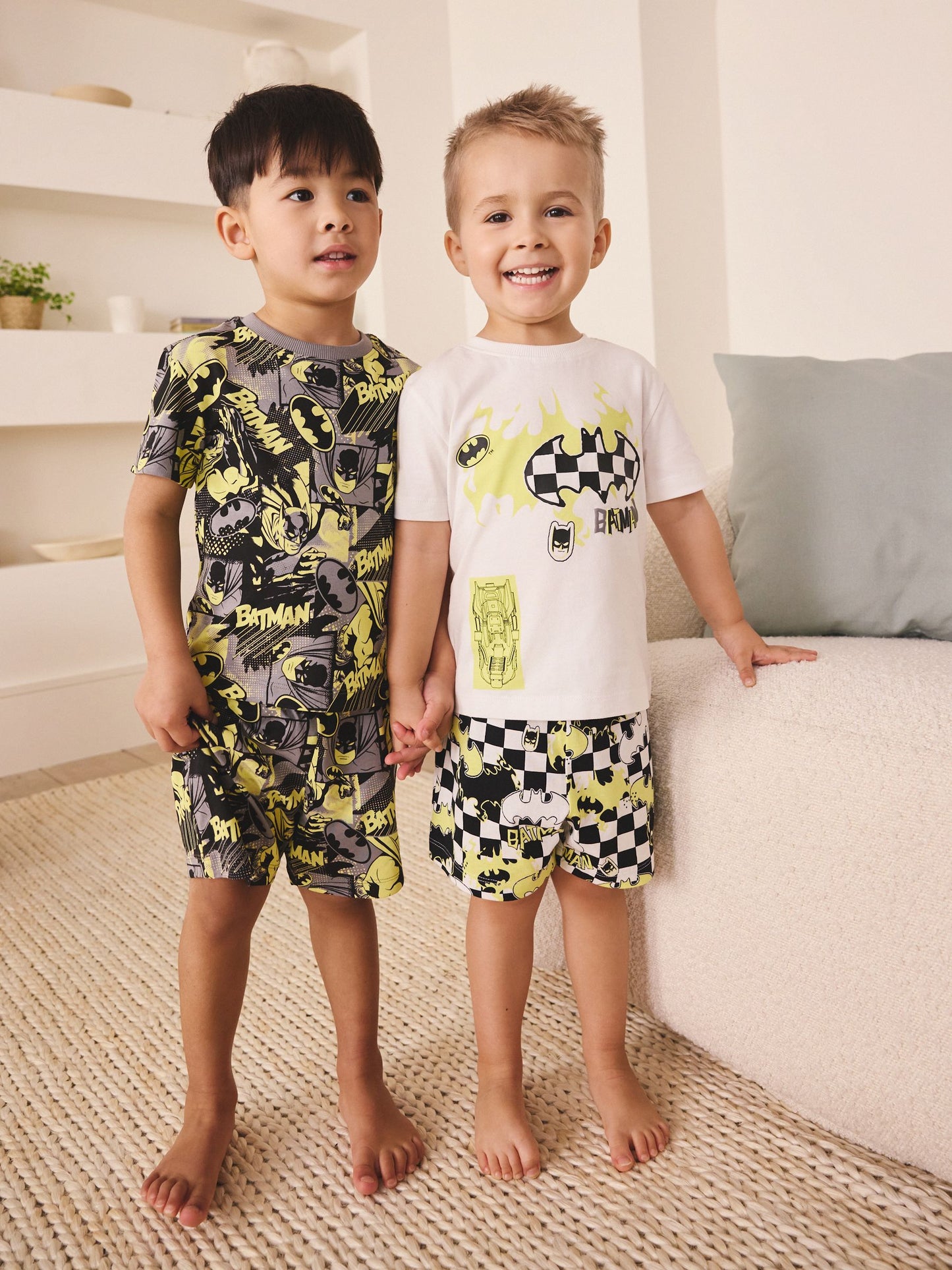 Dsiney Kidz - Black/White Batman Short Pyjamas 2 Pack (12mths-10yrs) image 1