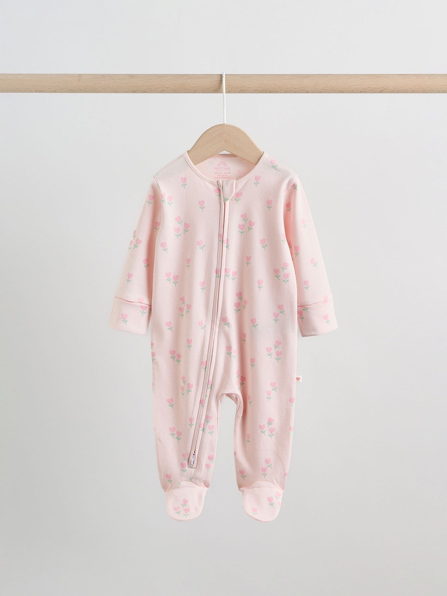 Pastel Two Way Zip Baby Sleepsuits 5 Pack (0-2yrs) image 3