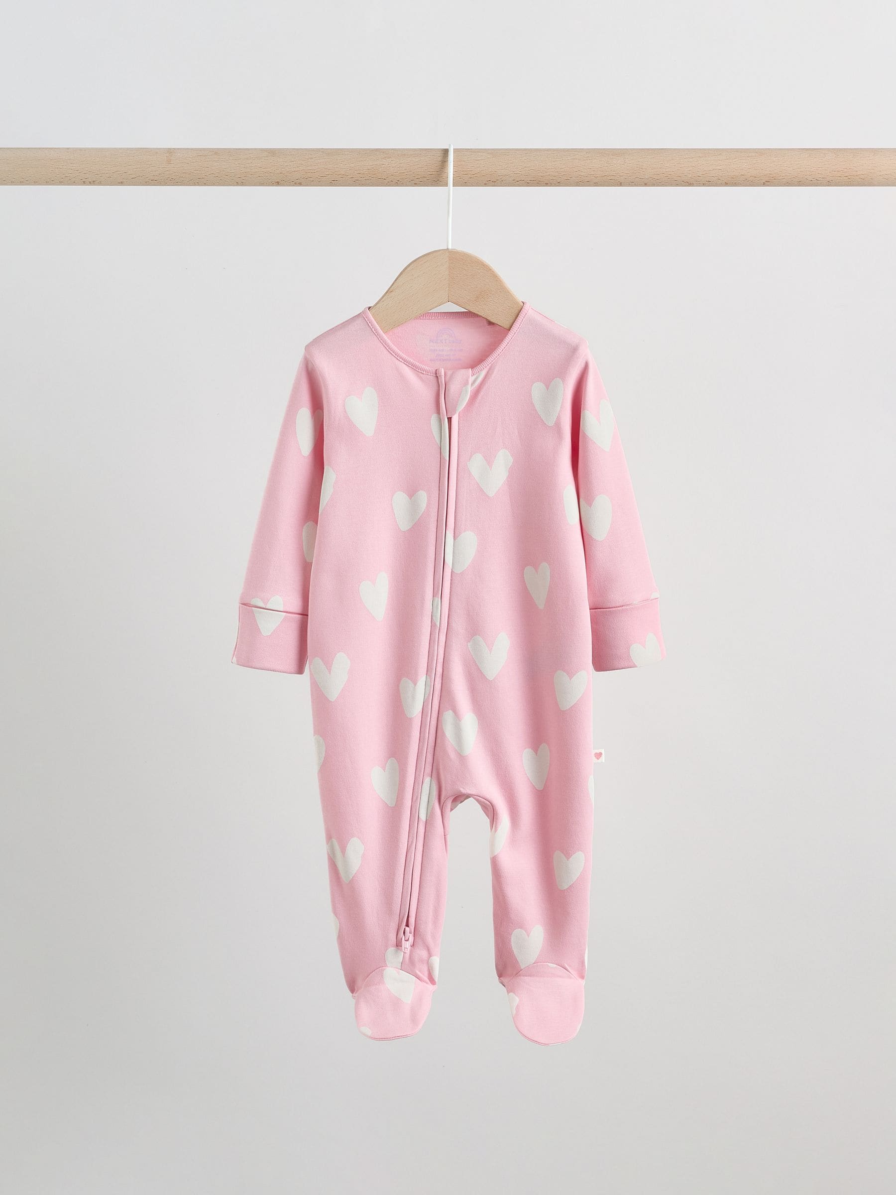 Pastel Two Way Zip Baby Sleepsuits 5 Pack (0-2yrs) image 5