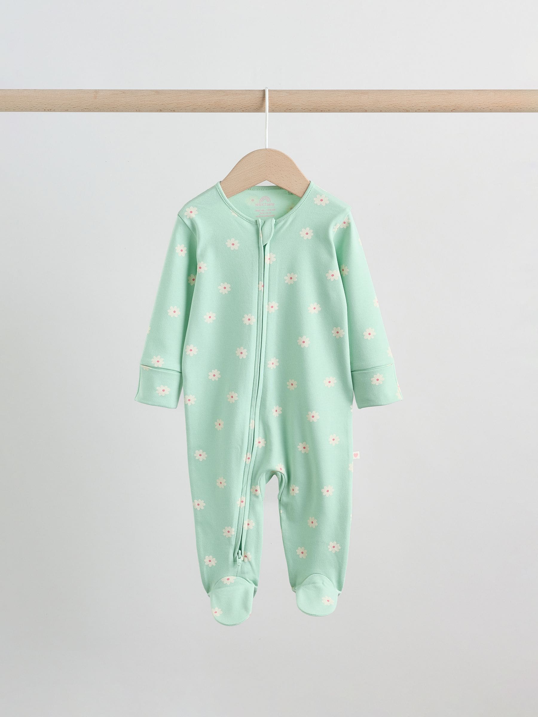 Pastel Two Way Zip Baby Sleepsuits 5 Pack (0-2yrs) image 6