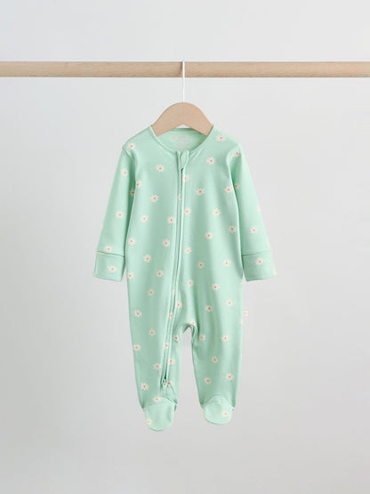 Pastel Two Way Zip Baby Sleepsuits 5 Pack (0-2yrs) image 6