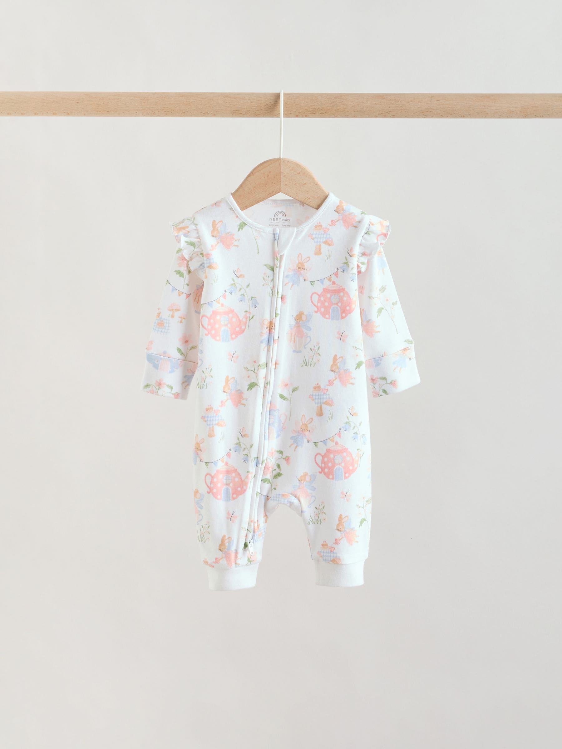 Multi Two Way Zip Baby Sleepsuit 3 Pack (0mths-3yrs) image 3