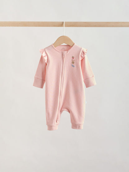 Multi Two Way Zip Baby Sleepsuit 3 Pack (0mths-3yrs) image 5